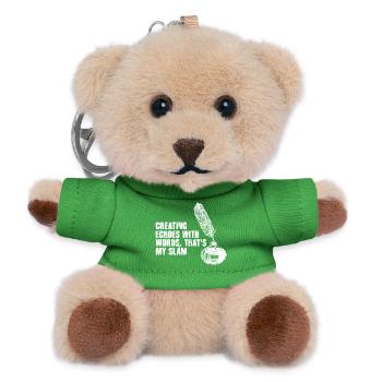 Feder erinnert an Slam-Poesie - Teddy Schlüsselanhänger - Grün - Vorne