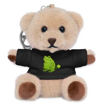 Furzender Frosch Pups Furz pupsen Kröte furzen  - Teddy Schlüsselanhänger - Schwarz - Vorne