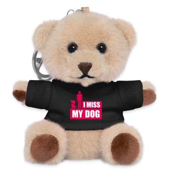I Miss My Dog Hundeliebhaber Hunde Liebe Witz Logo - Teddy Schlüsselanhänger - Schwarz - Vorne