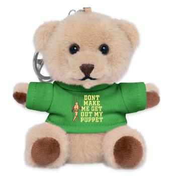 Dont Make Me Get Out My Puppet - Teddy Keyring - green - Front