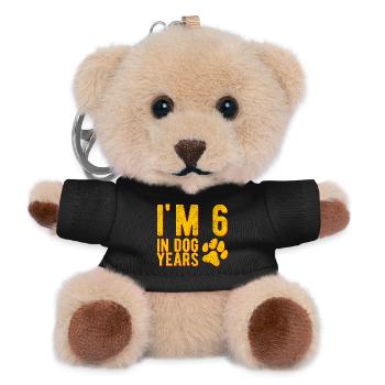 Ich bin 6 im Hundejahr, 40 Jahre Geburtstag, lustig. Lustig. - Teddy Schlüsselanhänger - Schwarz - Vorne