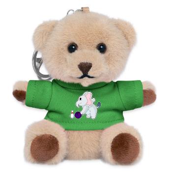 Elefant Bowling Bowlingkugel Pin - Teddy Schlüsselanhänger - Grün - Vorne