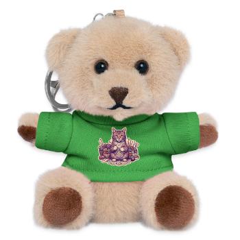 Crochet Cat Kitten Knits - Teddy Keyring - green - Front