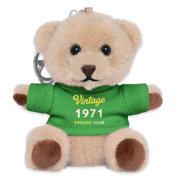 Vintage 1971 – Cycling Club Retro Geburtsjahr - Teddy Schlüsselanhänger - Grün - Vorne