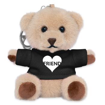 Herzfreund Typo-Herz - Teddy Schlüsselanhänger - Schwarz - Vorne