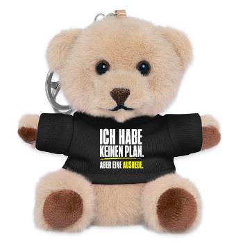 Kein Plan aber eine Ausrede - Teddy Schlüsselanhänger - Schwarz - Vorne