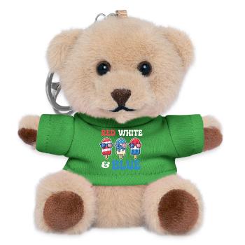 Red White Blue Patriotic Fourth July - Teddy Keyring - green - Front
