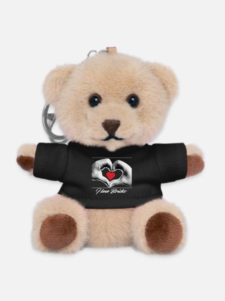 Heart in Hands Clamping Blocks - Teddy Keyring - black