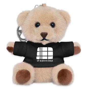 Wool blanket handmade gift - Teddy Keyring - black - Front