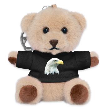 Eagle's Head, Bald Eagle, Eagle, Bird of Prey - Teddy Keyring - black - Front