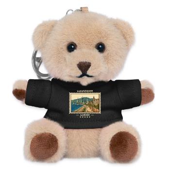 Georgien Batumi Vintage Reisemarke - Teddy Schlüsselanhänger - Schwarz - Vorne