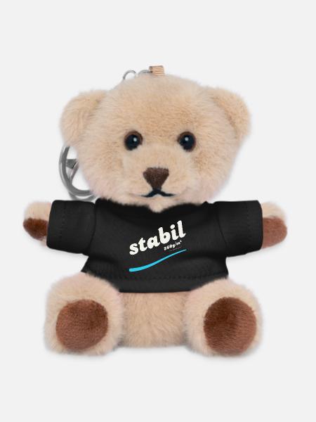 stabil (super Alltags T Shirt mit Statement) - Teddy Schlüsselanhänger - Schwarz