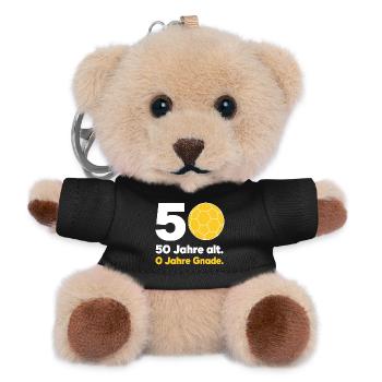 50. Geburtstag Handball – 0 Jahre Gnade - Teddy Schlüsselanhänger - Schwarz - Vorne