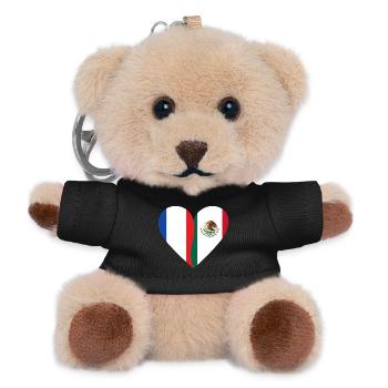 Frankreich Mexiko T-Shirt | Franco-Mexikanisches Geschenk - Teddy Schlüsselanhänger - Schwarz - Vorne