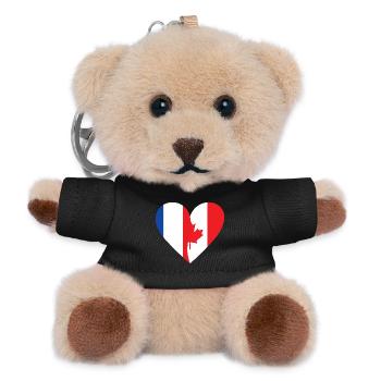 Frankreich & Kanada Flagge | Franco-kanadisches Geschenk - Teddy Schlüsselanhänger - Schwarz - Vorne