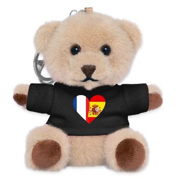 Frankreich, Spanien | Franco-Spanische Schenkung - Teddy Schlüsselanhänger - Schwarz - Vorne