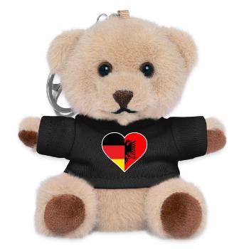 Deutschland Albanien Herz - Teddy Schlüsselanhänger - Schwarz - Vorne