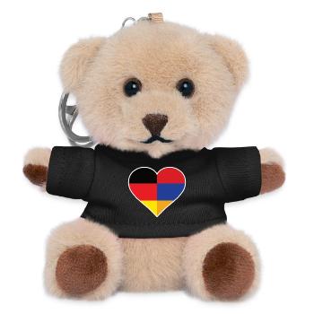 Deutschland Armenien Herz - Teddy Schlüsselanhänger - Schwarz - Vorne