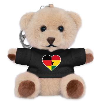 Deutschland und Ghana Herz - Teddy Schlüsselanhänger - Schwarz - Vorne