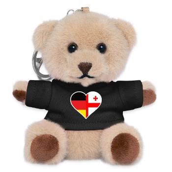 Deutschland und Georgien Herz - Teddy Schlüsselanhänger - Schwarz - Vorne