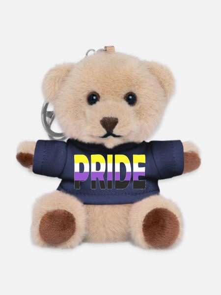 Pride Schriftzug Non-Binary Nichtbinär LGBTQ - Teddy Schlüsselanhänger - Navy