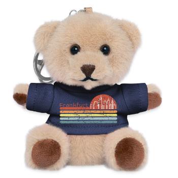 Frankfurt Retro Style Skyline Vintage Motiv - Teddy Schlüsselanhänger - Navy - Vorne