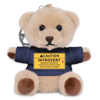 Caution Introvert - Teddy Keyring - navy - Front