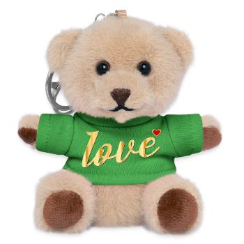 LIEBE HERZ BOTSCHAFT - Teddy Schlüsselanhänger - Grün - Vorne