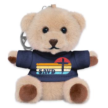 Erlöstes Kreuz Retro-Bibel Christlicher Glaube Jes - Teddy Schlüsselanhänger - Navy - Vorne