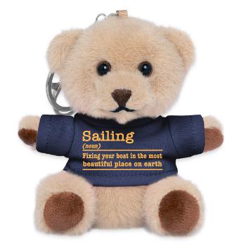 Segeln lustiger Spruch für Segler - Teddy Schlüsselanhänger - Navy - Vorne