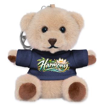 Harmony: Lotusfluss Zen-Muster - Teddy Schlüsselanhänger - Navy - Vorne