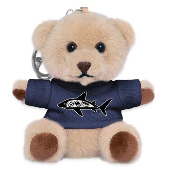 Shark aß Taucher - Teddy Schlüsselanhänger - Navy - Vorne