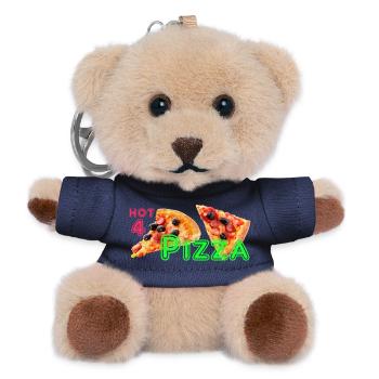 Hot 4 Pizza 🍕 Pizza Theme Klamotte für Liebhaber - Teddy Schlüsselanhänger - Navy - Vorne
