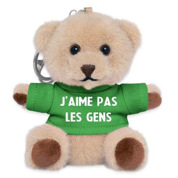 I don't like people - Teddy Keyring - green - Front