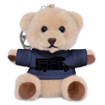 Wohnmobil-Silhouette – schlichtes Camping-Design - Teddy Schlüsselanhänger - Navy - Vorne