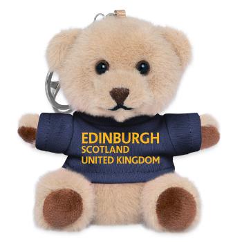 Edinburgh – Scotland Textdesign - Teddy Keyring - navy - Front