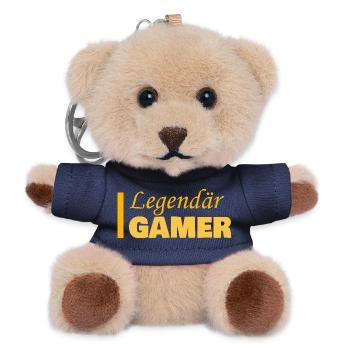 Gamer als Job - Teddy Schlüsselanhänger - Navy - Vorne