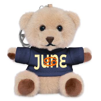Geburtstag Juni – Sternzeichen Krebs - Teddy Schlüsselanhänger - Navy - Vorne