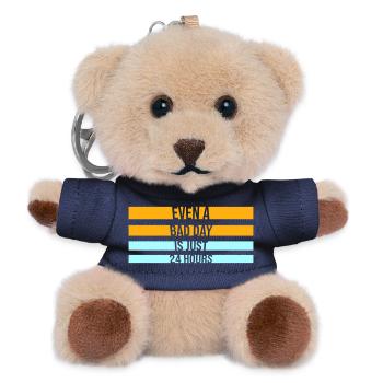 Even A Bad Day Is Just 24 Hours Motivierend Spruch - Teddy Schlüsselanhänger - Navy - Vorne