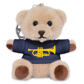 Trompete gelb Musiker Geschenk Trompeter - Teddy Schlüsselanhänger - Navy - Vorne