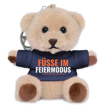 Füße im Feiermodus – Finisher Shirt Läufer - Teddy Schlüsselanhänger - Navy - Vorne