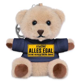 Status: Alles Egal – Keine Nerven Mehr - Teddy Schlüsselanhänger - Navy - Vorne