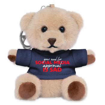 Need for social media approval is sad Spruch Logo - Teddy Schlüsselanhänger - Navy - Vorne
