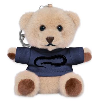 Aal angeln Geschenk für Nachtangler & Fischer  - Teddy Schlüsselanhänger - Navy - Vorne