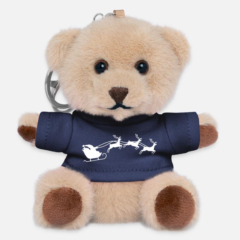 Santa Claus with sleigh - Teddy Keyring - navy