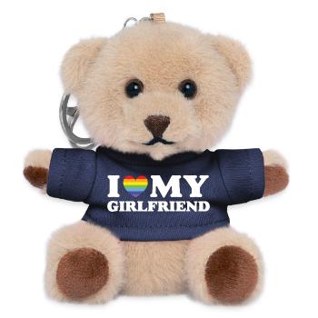 Ich liebe meine Freundin - LGBTQ - Teddy Schlüsselanhänger - Navy - Vorne