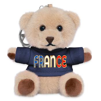 Schriftzug Frankreich Europa - Teddy Schlüsselanhänger - Navy - Vorne