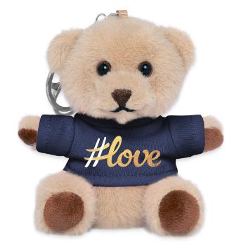 Hashtag Love Love Gold Handwriting Wedding Couples - Teddy Keyring - navy - Front