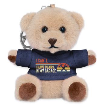 Ich kann nicht. Ich habe Pläne in meiner Garage - Teddy Schlüsselanhänger - Navy - Vorne