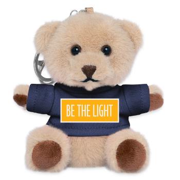 Be The Light Motivierend Positivität Spruch Logo - Teddy Schlüsselanhänger - Navy - Vorne